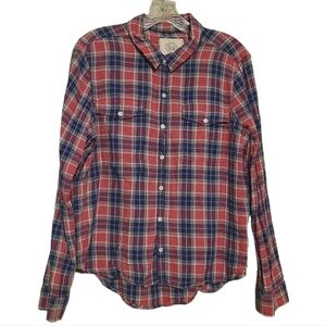 SO | Women's Pink and Blue Plaid So Perfect Button Down Shirt (Size XL)